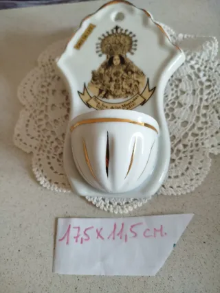 Benditera Antigua Porcelana y Oro