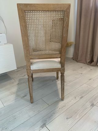 4 Sedie da Pranzo in Rattan-Legno, prezzo per unità