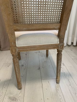 4 Sedie da Pranzo in Rattan-Legno, prezzo per unità