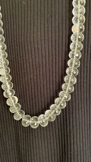 Collana lunga vetro trasparente sfaccettato