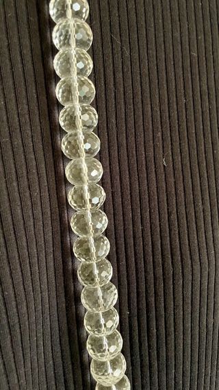 Collana lunga vetro trasparente sfaccettato