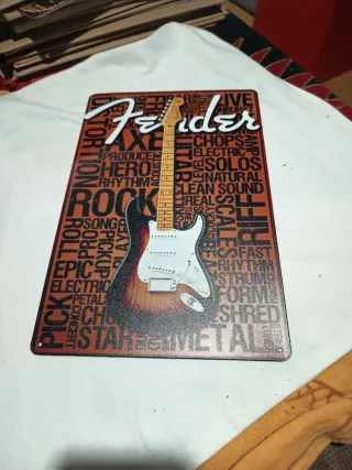 Placa Metálica Guitarra Fender