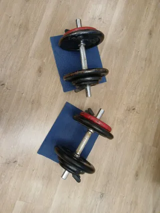 Mancuernas de metal 18 kg cada una(par)