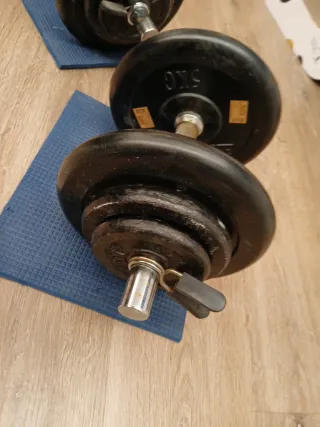 Mancuernas de metal 18 kg cada una(par)