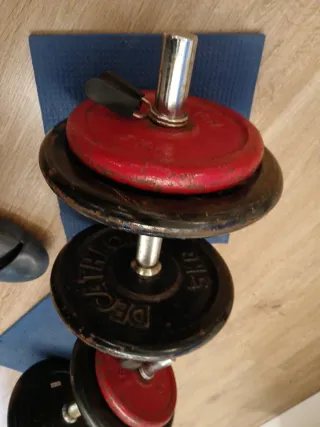 Mancuernas de metal 18 kg cada una(par)