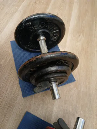 Mancuernas de metal 18 kg cada una(par)