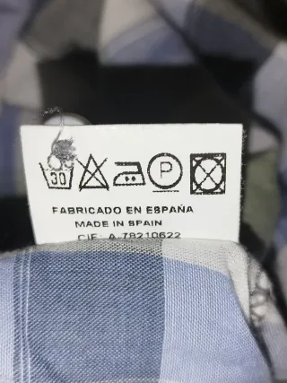 Blusa ZENDRA cuadros azul y gris Hecha en España