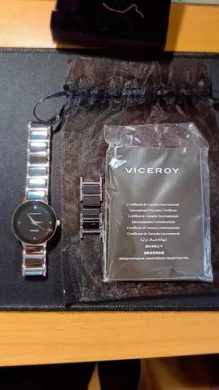 Reloj Viceroy Cerámica Negro y Plateado