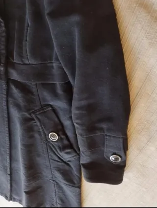 Abrigo Mango Negro Mujer