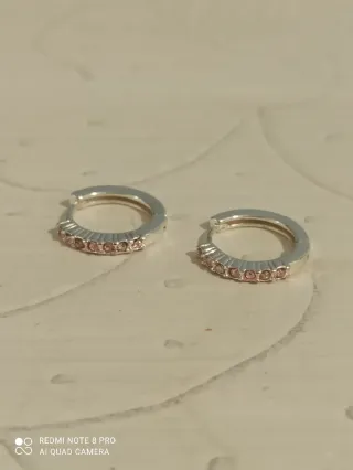 Pendientes aro baño plata