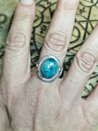 Anillo Crisocola Plata Ley