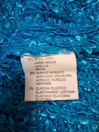 Chaqueta azul turquesa con cremallera de lana M/L