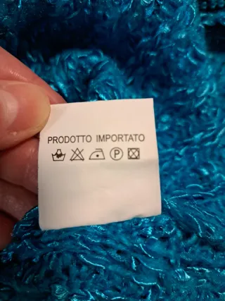 Chaqueta azul turquesa con cremallera de lana M/L