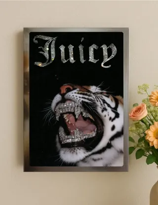 Quadro Juicy con Tigre e Strass