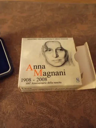 Moneda Plata Italia Anna Magnani 1908-2008
