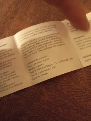 Moneda Plata Italia Anna Magnani 1908-2008