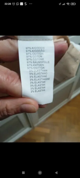 Vestido Anany Talla 48 Beige y Blanco