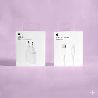 Cargador Apple USB-C 20W y Cable Lightning