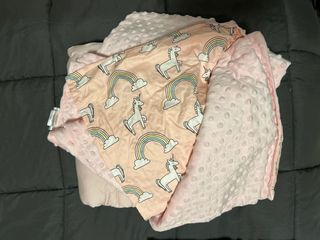 Manta pesada unicornios y arcoíris rosa