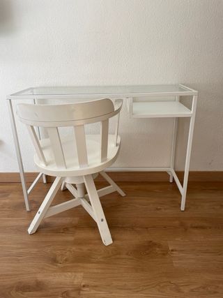 Escritorio y Silla Cristal y Metal