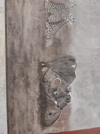 Cuadro animales sabana africana