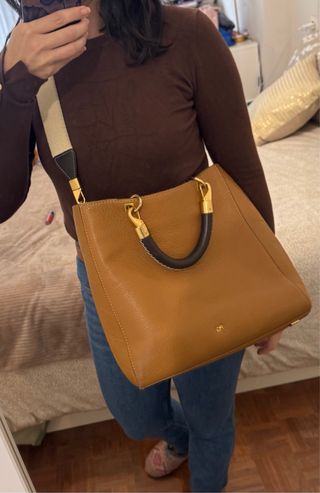 Bolso Purificación García Marrón Piel