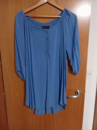 Blusa azul claro manga 3/4