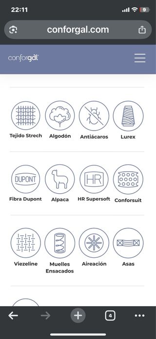 Colchón cama 135, muelles ensacados y alta gama