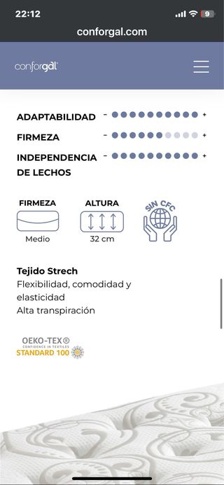 Colchón cama 135, muelles ensacados y alta gama