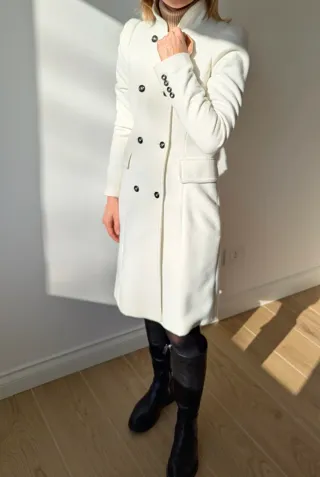Cappotto Zara Bianco Doppio Petto