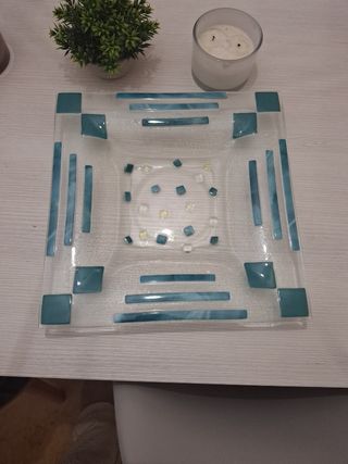 Centro de mesa de cristal decorado