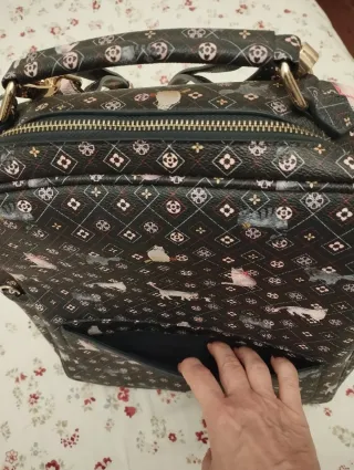 Mochila polipiel con estampado de gatos