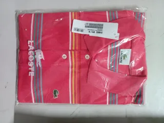 Polo Lacoste Rayas Multicolor Rosa Talla XL