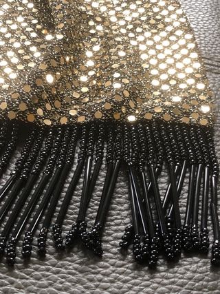 Foulard oro e nero con perline