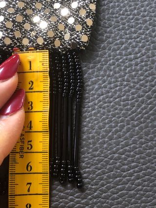 Foulard oro e nero con perline