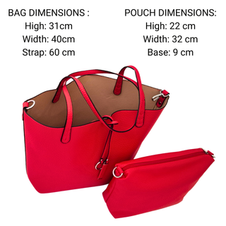 Bolso tote piel vegana con neceser p/San Valentin