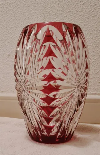 Jarrón Cristal Rojo Val Saint Lambert