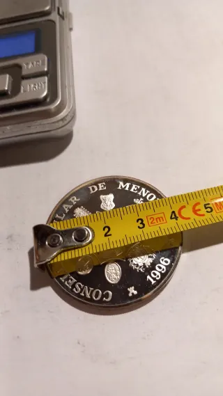 Moneda 5 Ecu Plata 999 1oz 1996 Menorca