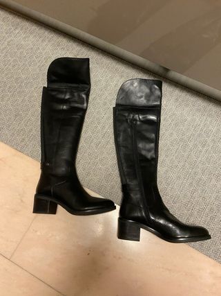 Stivali in pelle, numero 37, al ginocchio, neri