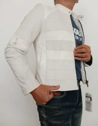 Motera biker cuero auténtico XXL mujer Medidas ind