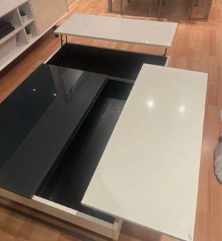 Mesa de centro extensible cristal y metal