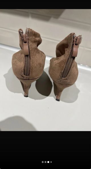 Botines tacon ante sintético nude T.38