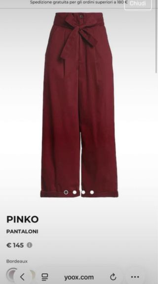 Pantaloni Pinko Bordeaux