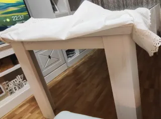 Mesa extensible PORTOFINO blanca incluido cristal