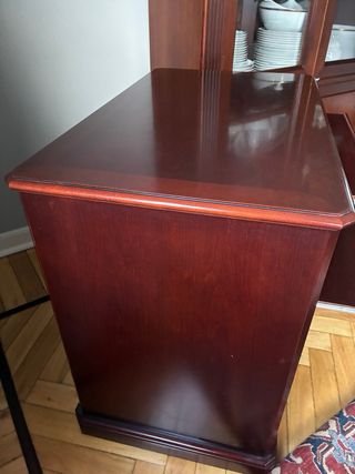 Mesa ordenador madera caoba