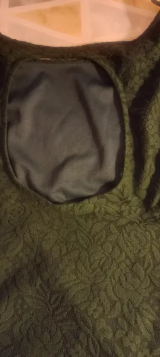 Camiseta encaje verde botella