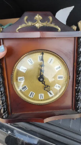 Orologio da camino in legno vintage