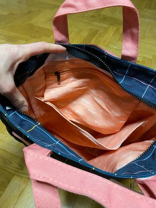 Bolso y mochila Mr. Wonderful cuadros azul y rosa