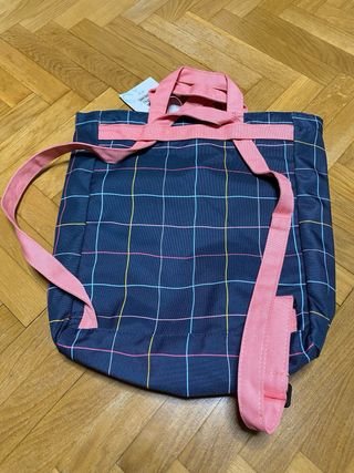 Bolso y mochila Mr. Wonderful cuadros azul y rosa