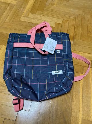 Bolso y mochila Mr. Wonderful cuadros azul y rosa